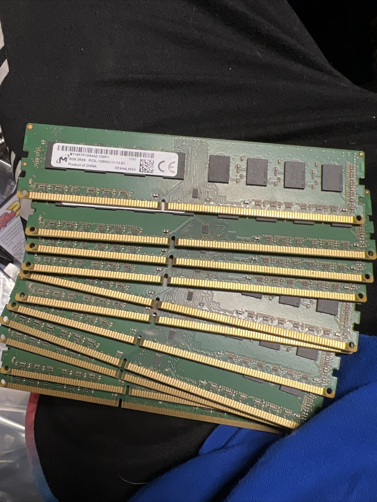 LOT OF 11 Micron 8GB 2RX8 PC3L-12800U-11-13-B1 Memory RAM COMPUTER PC DESKTOP