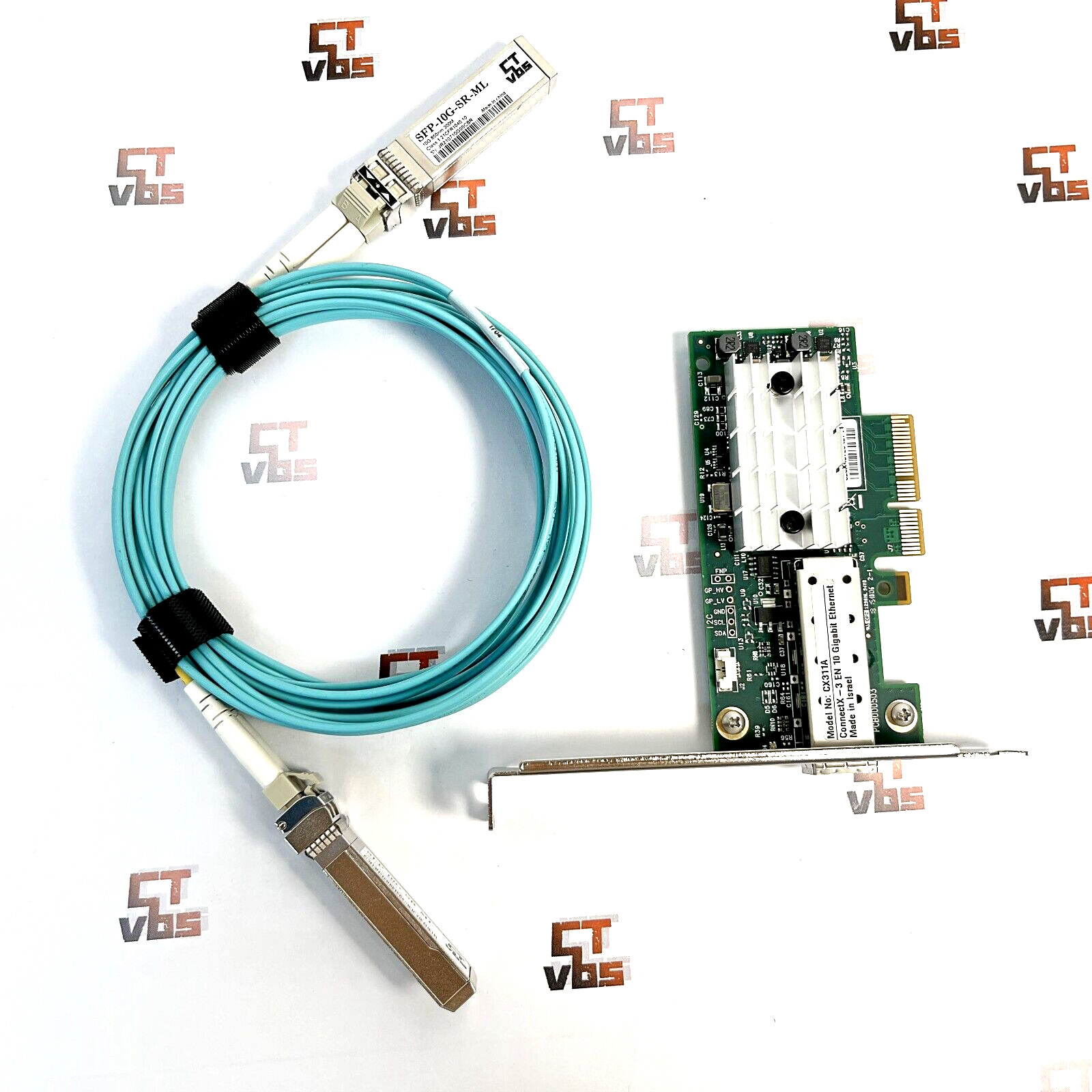 MCX311A-XCAT ConnectX-3 EN NIC Multimode SFP 10m OM3 Amphenol Fiber Optic Cable