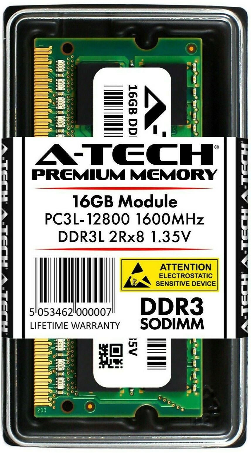 A-Tech 16GB DDR3 PC3L-12800S Laptop SODIMM DDR3L 1600 Memory RAM Stick Single 1x