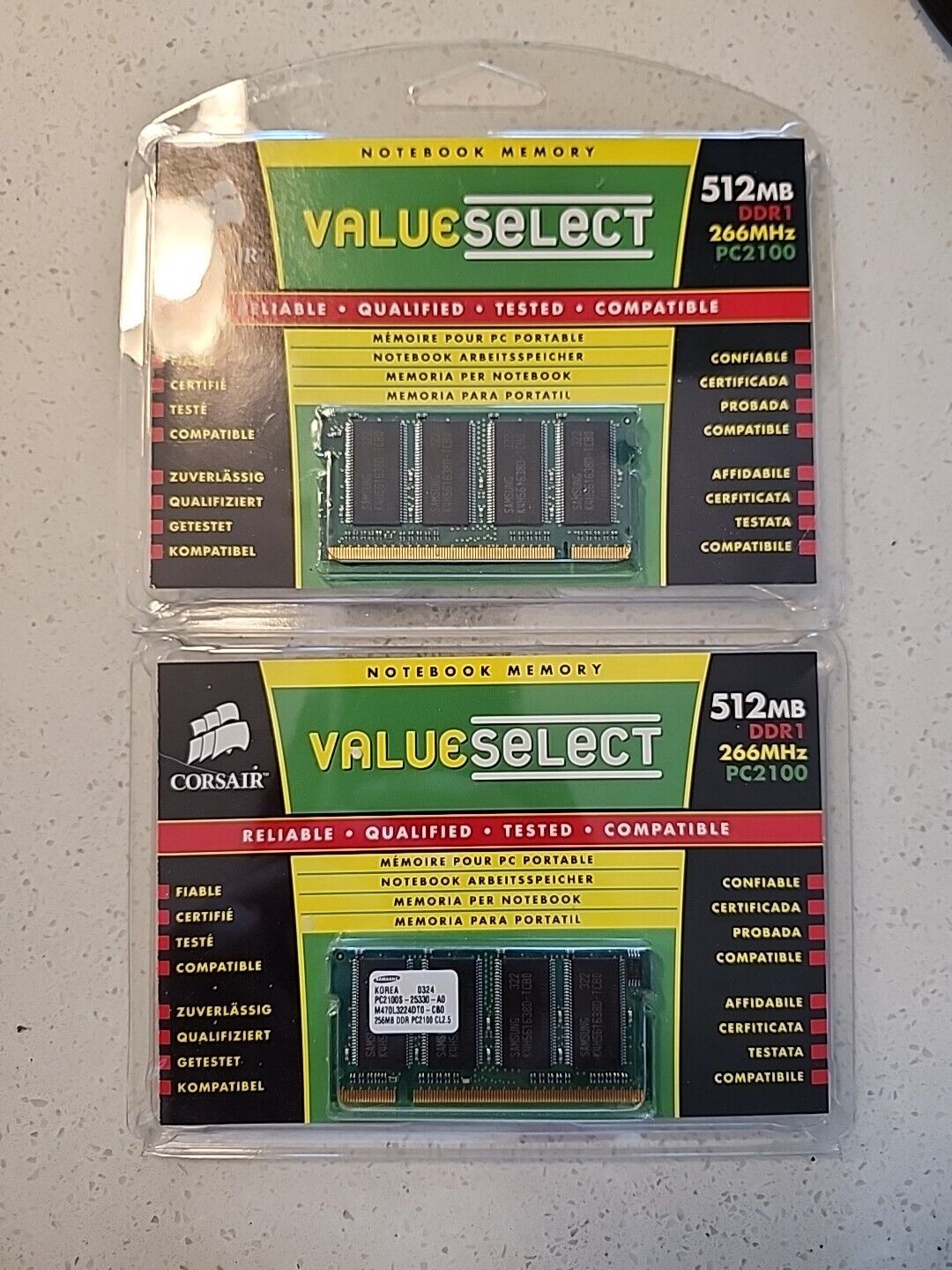Value Select 512MB Laptop RAM Corsair