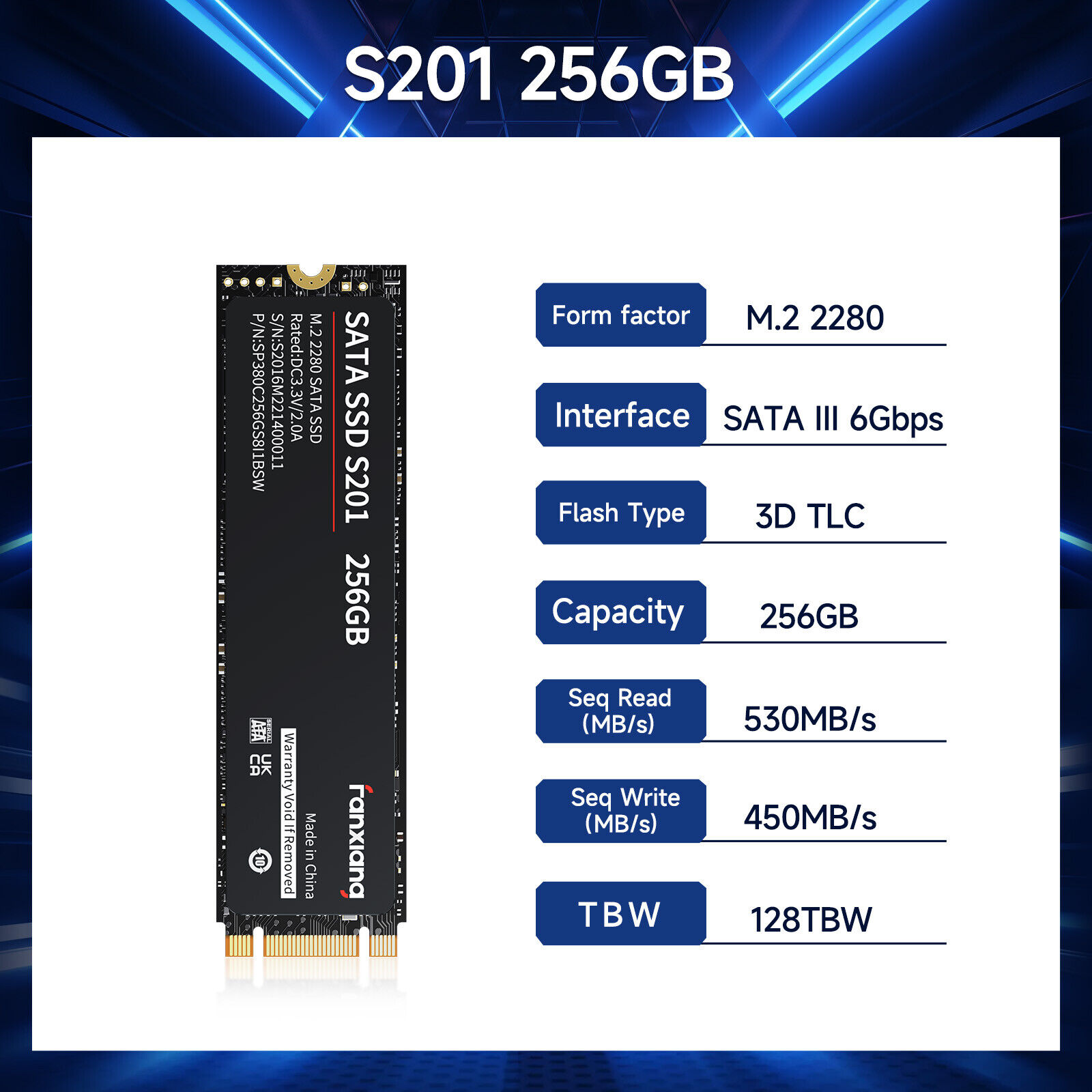 Fanxiang M.2 SATA SSD 1TB 2TB 512GB 256GB NGFF M2 Internal Solid State Drive Lot