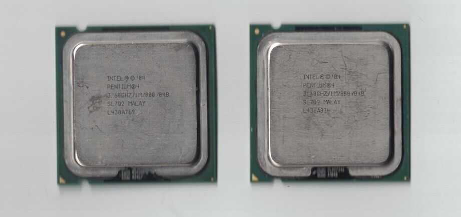 2 Lot Intel Pentium 4 SL7Q2 3.6GHz Hyperthreading Prescott 1MB LGA775 Processor