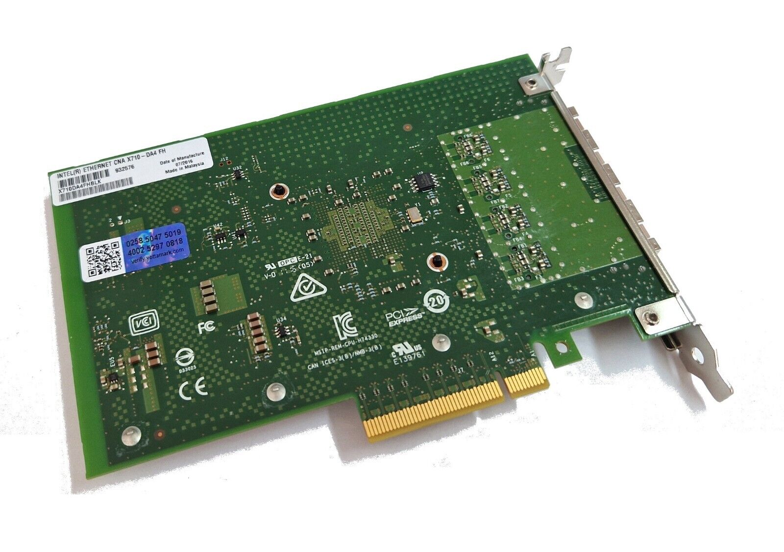 Intel X710-DA4 FH Network Card 10Gb PCIe 3.0 x8 10GBe Quad Port SFP NIC Yottamar