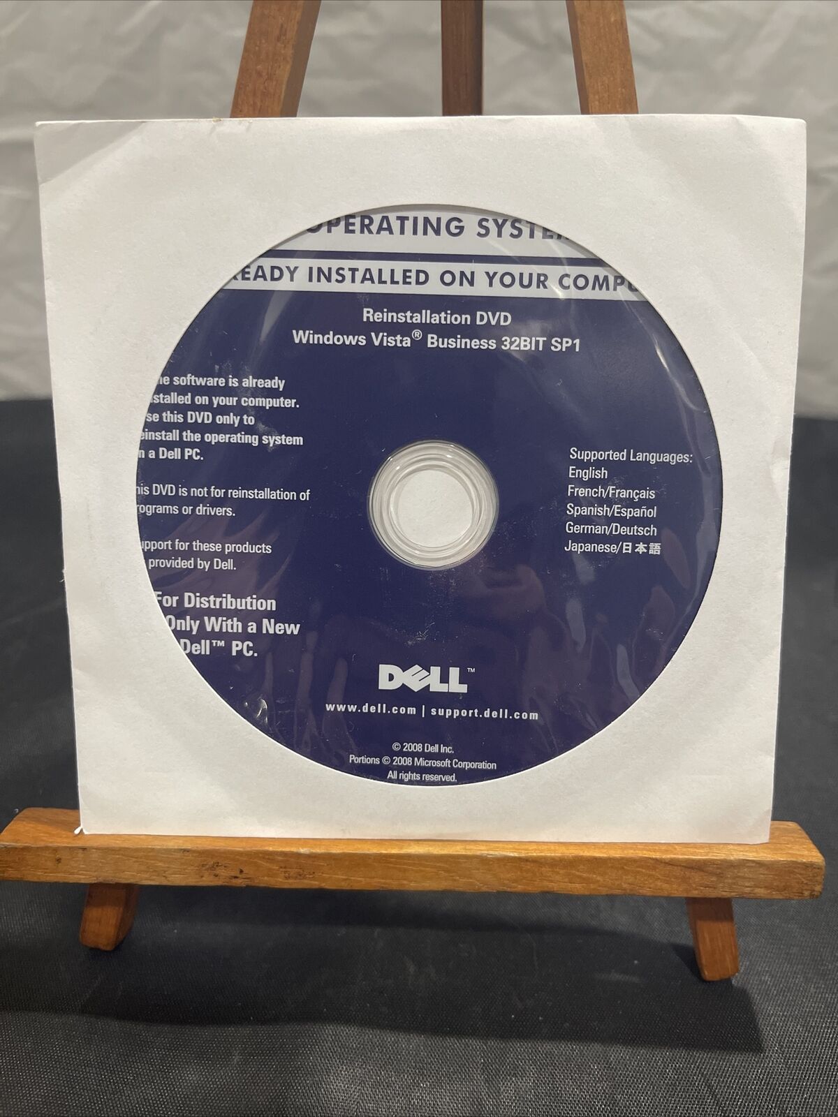 New DELL Windows Vista Business 32BIT SP1 Reinstallation DVD \