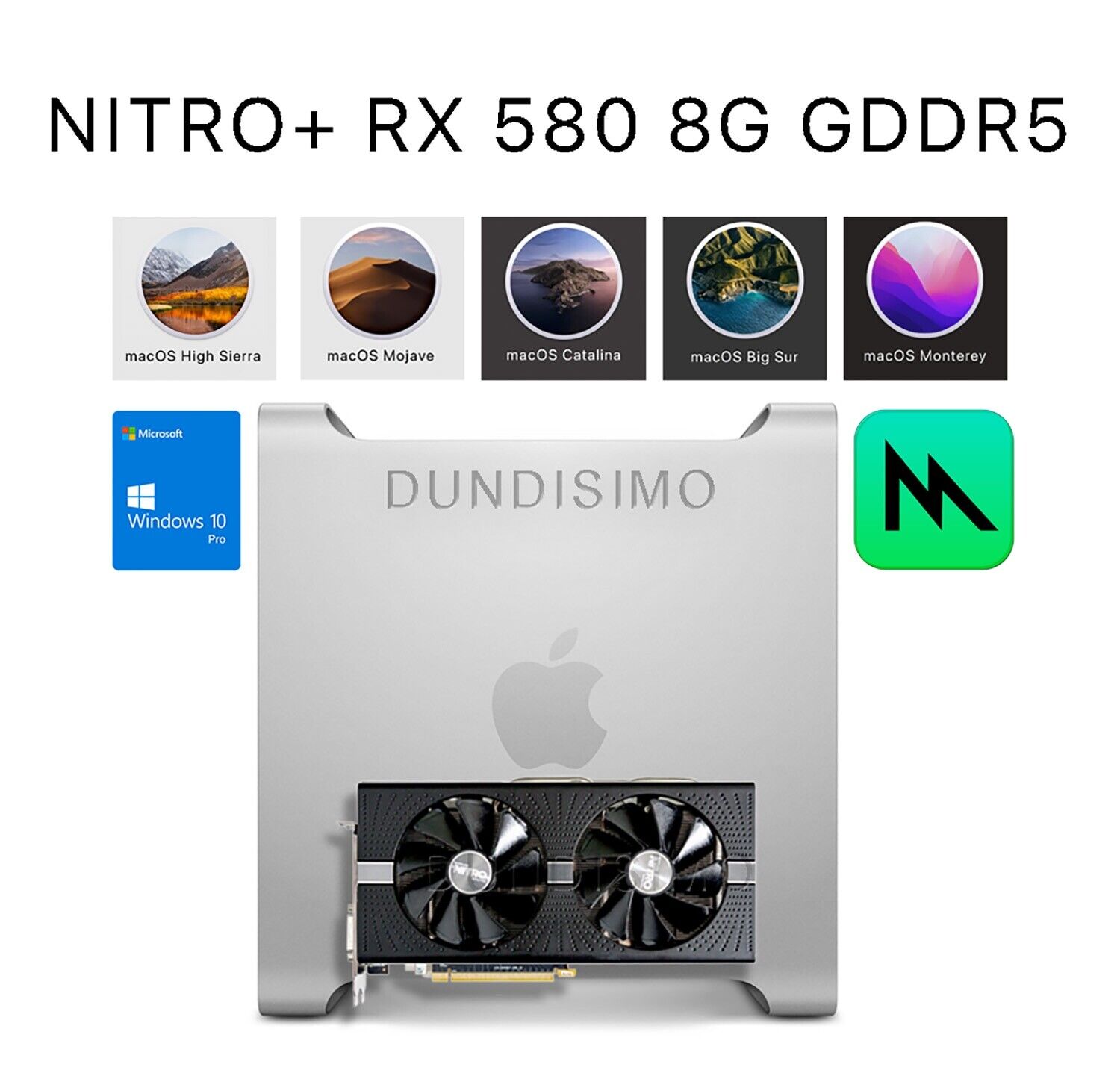 APPLE BOOT Screen MacPro Sapphire NITRO+ RX 580 8G Black Dual Bios. Mac & Win