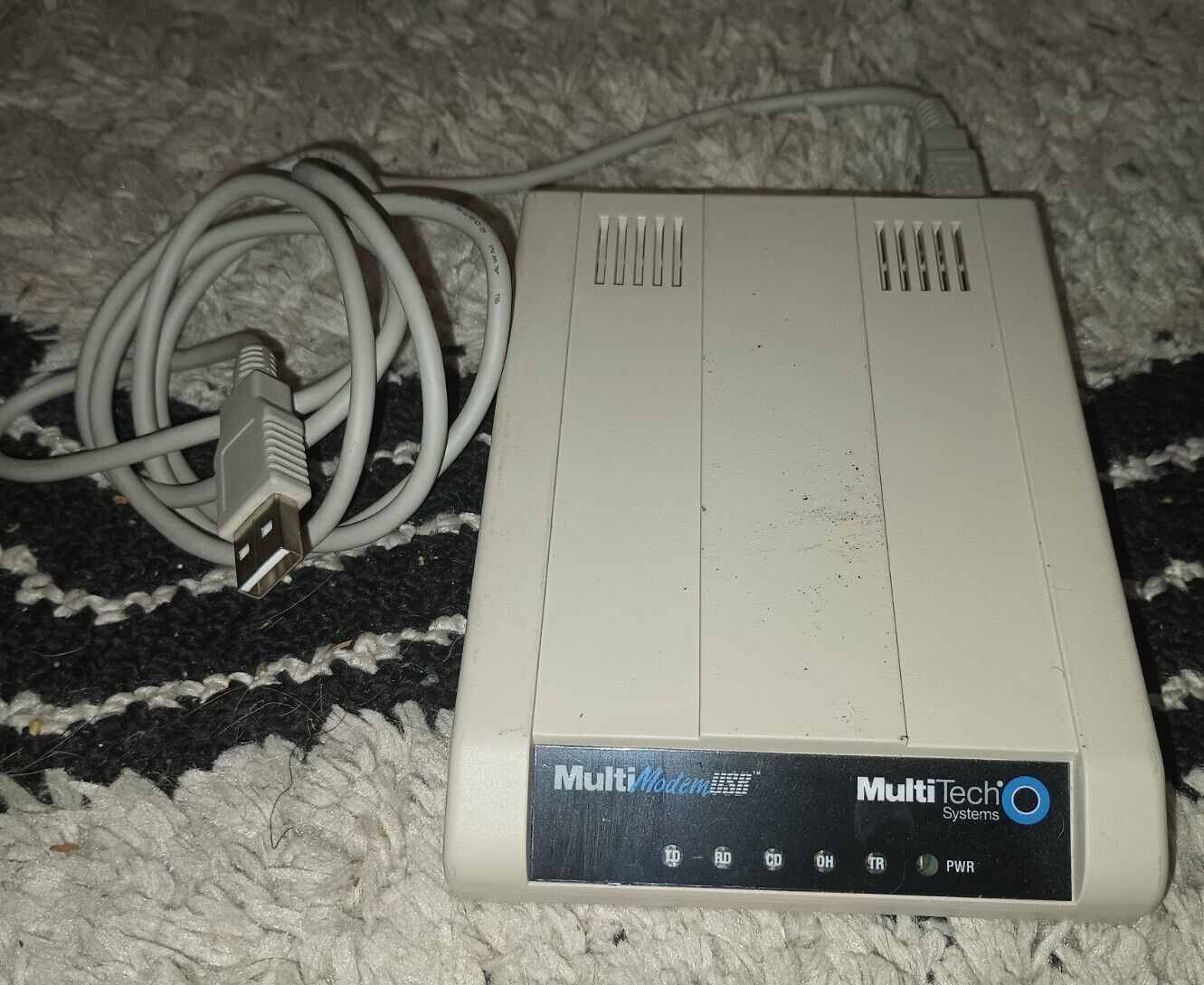 MultiModem USB 56k Data Fax  Vintage MT5634ZBA Not Fully Tested Powers On 1990s