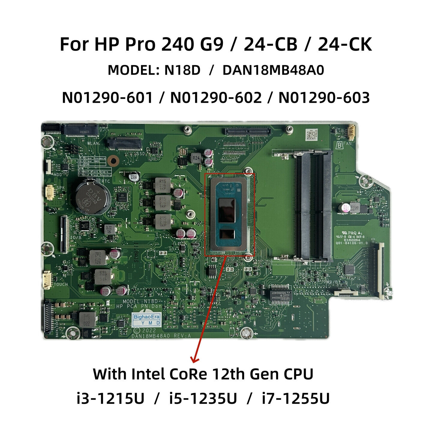 DAN18MB48A0 For HP Pro 240 G9 24-CB 24-CK Motherboard i3-1215U i5-1235U i7-1255U