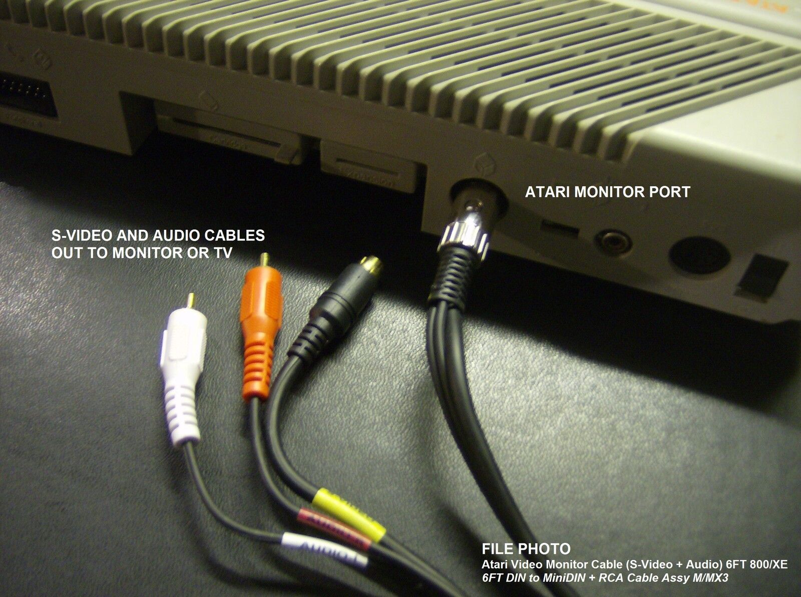 6\' Atari Video Monitor Cable (S-Video + Audio) 800/65XE/130XE CX89