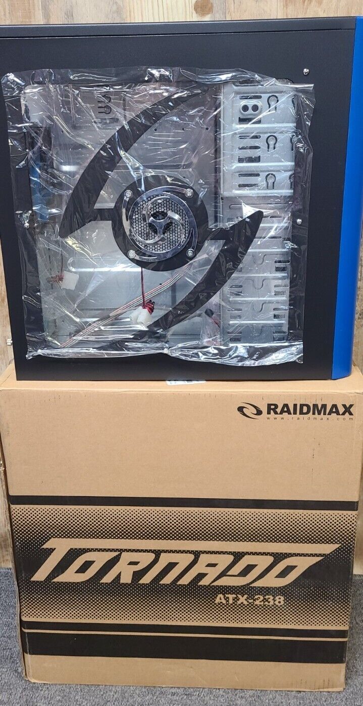 RaidMax Tornado ATX 238 Gaming Development Blue Tower Computer Case Rare New
