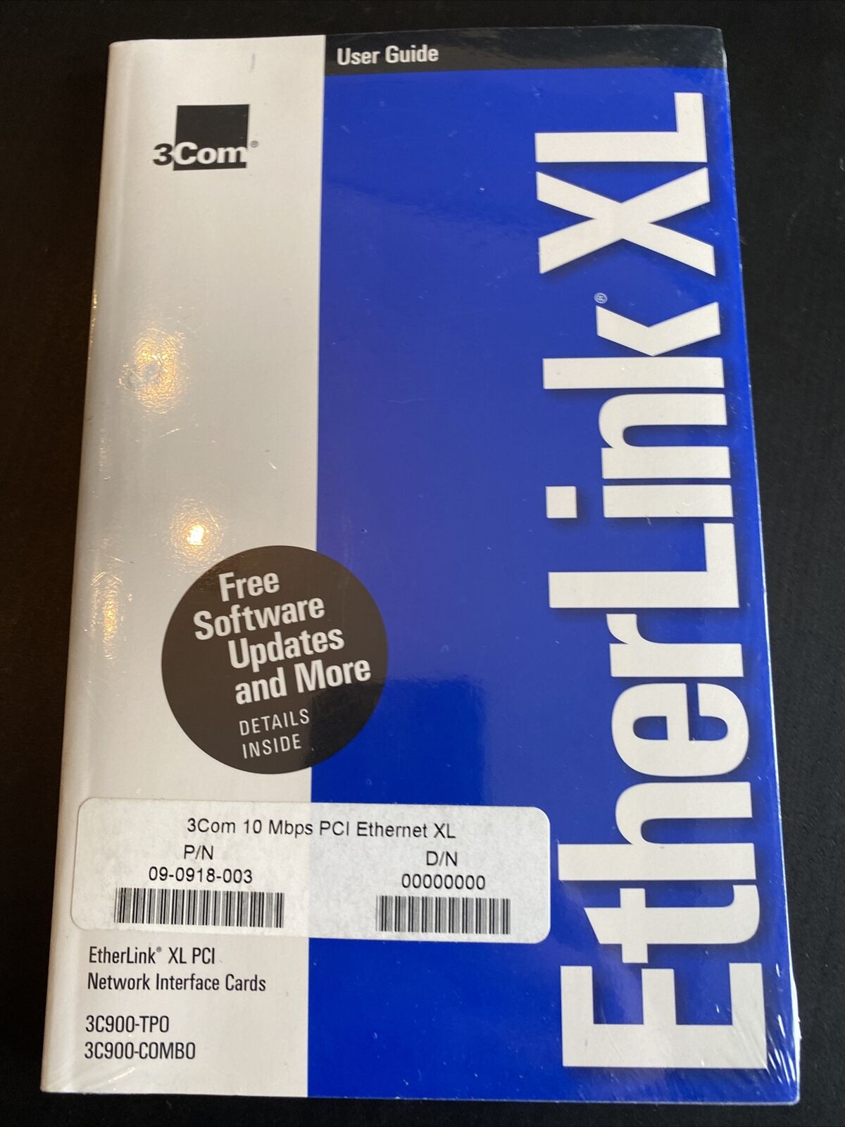 Vintage 3Com 3C900 EtherLink XL PCI 10Mbps User Guide + Two 3.5\