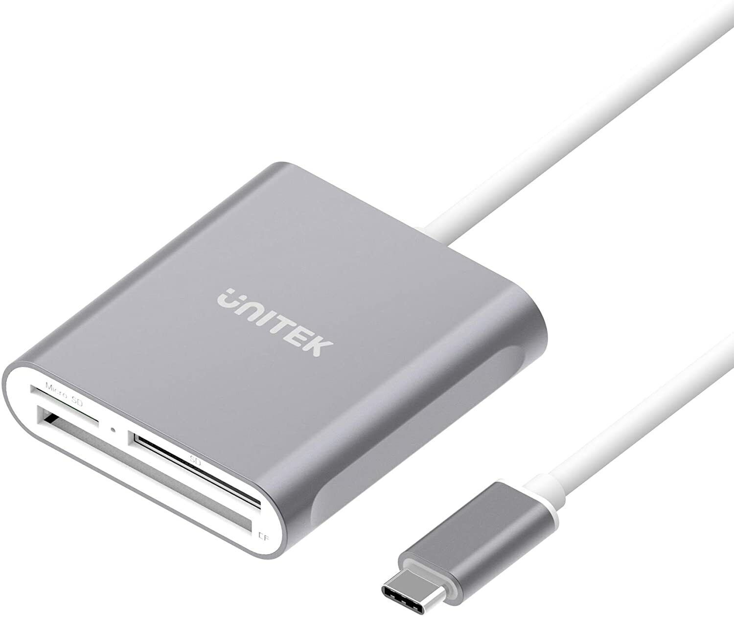 Unitek USB C SD Card Reader, Aluminum 3-Slot USB 3.0 Type-C Flash Memory