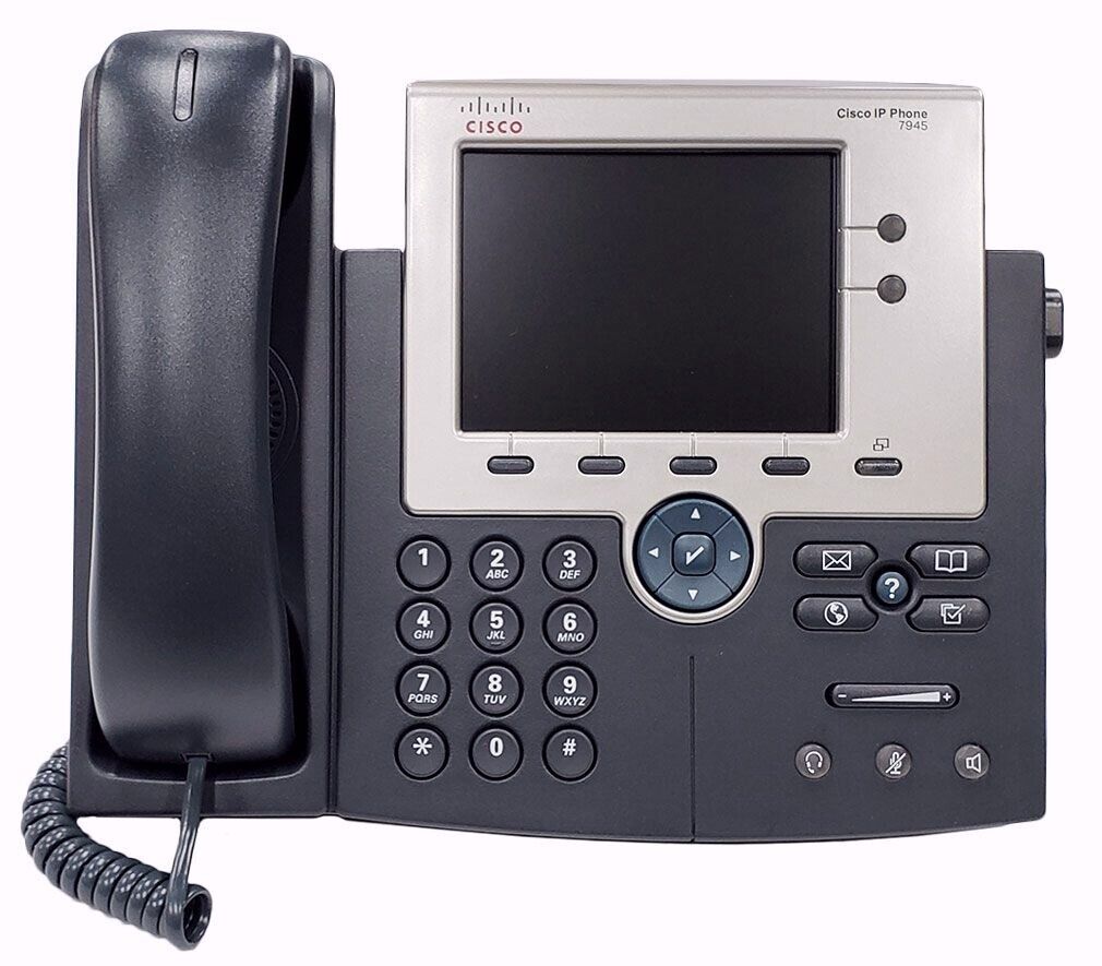 Cisco CP-7945G VOIP Phone With Stand & Handset Business IP Phone 7945