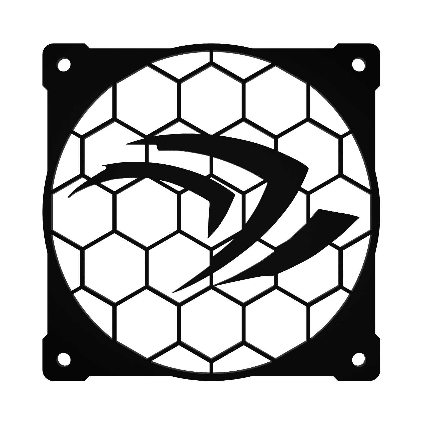 120mm Case Fan Cover - Unique Hexagon Nvidia Claw Design Great for RGB aRGB Fans