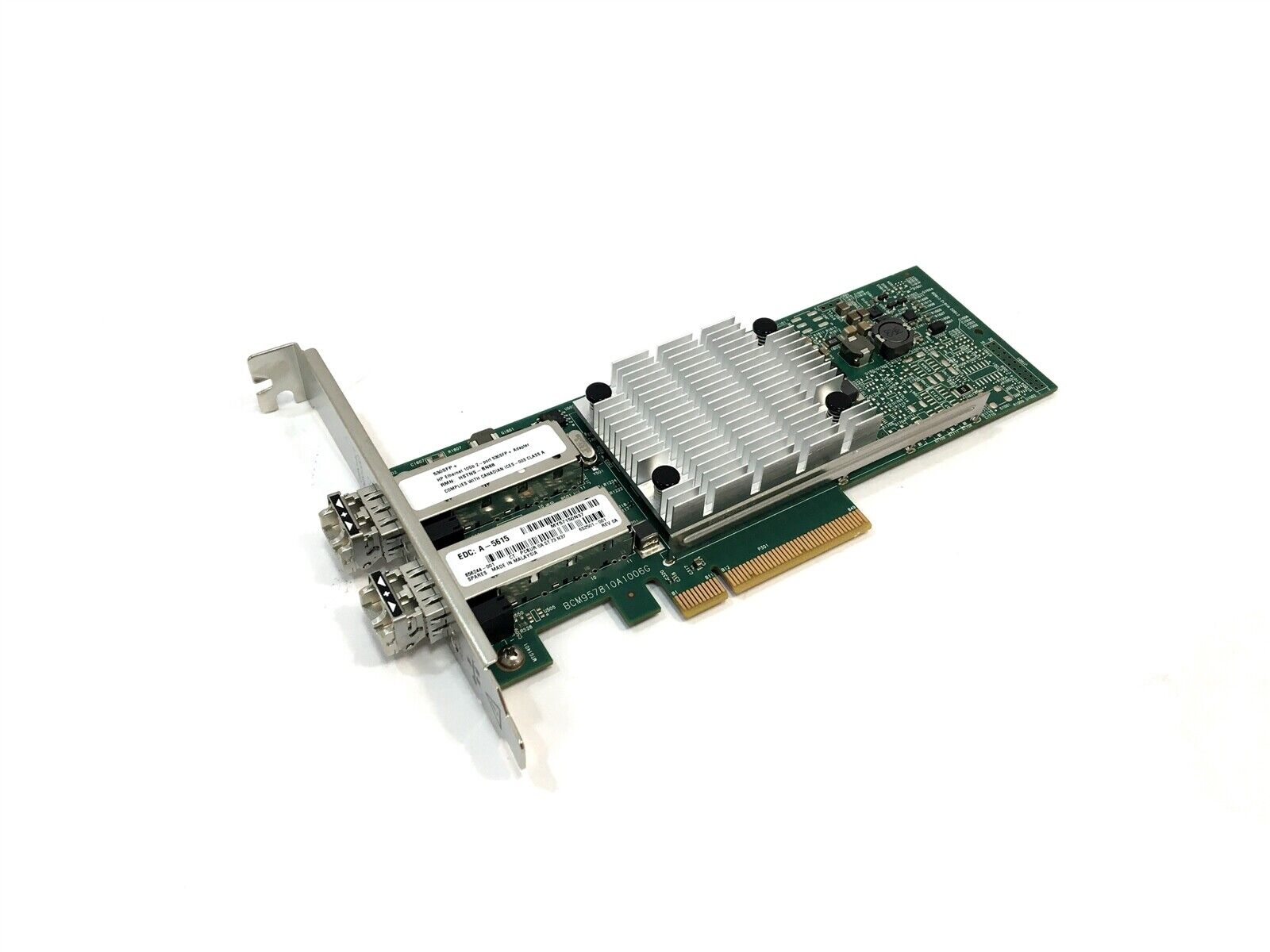 HP 530SFP+ 10Gb Dual Port PCIe Ethernet Adapter Card 656244-001 w/ (2) SFPs