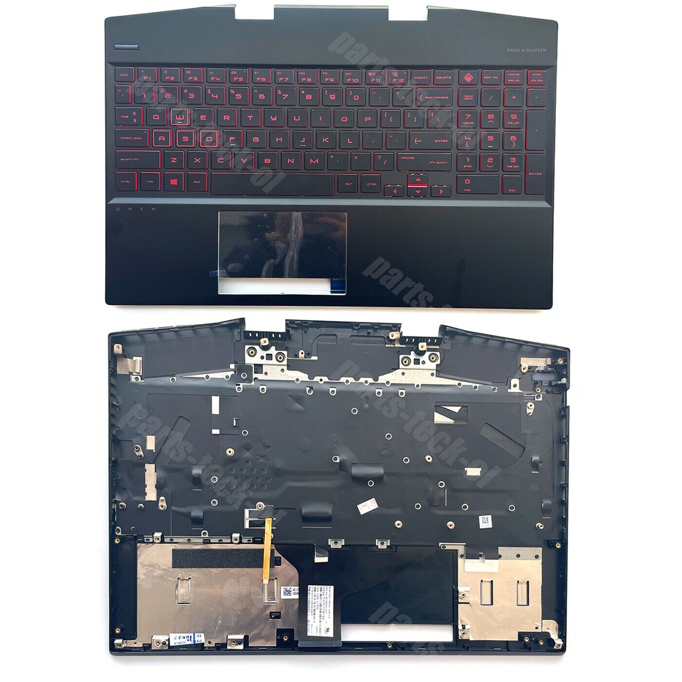For HP Omen 15-DH 15.6'' Palmrest w/Backlit Keyboard Non-Touchpad Red Keys