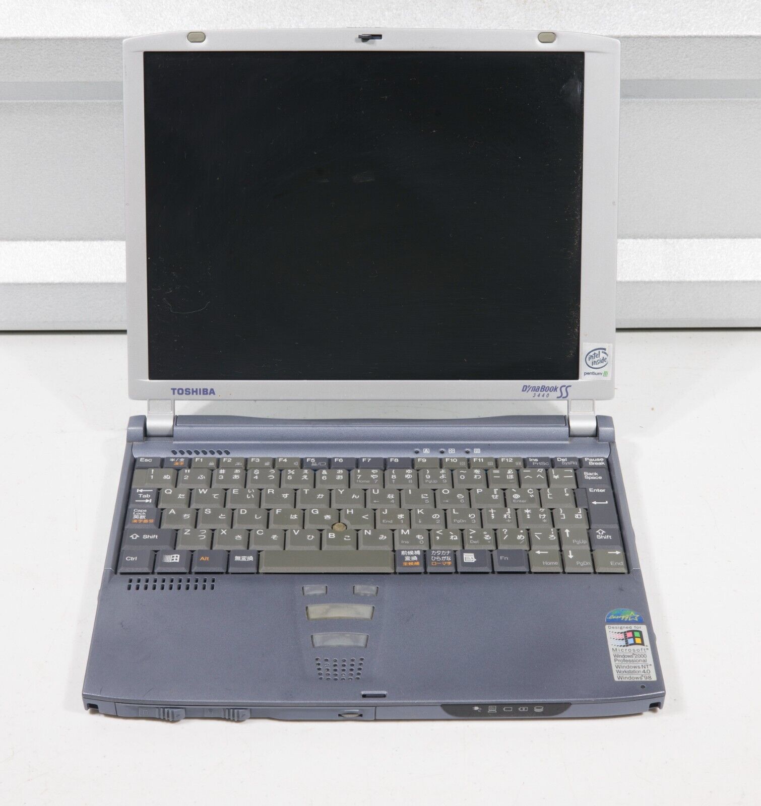 Vintage Toshiba Dynabook Portege 3440 Pentium III 500MHz laptop Japanese kybd