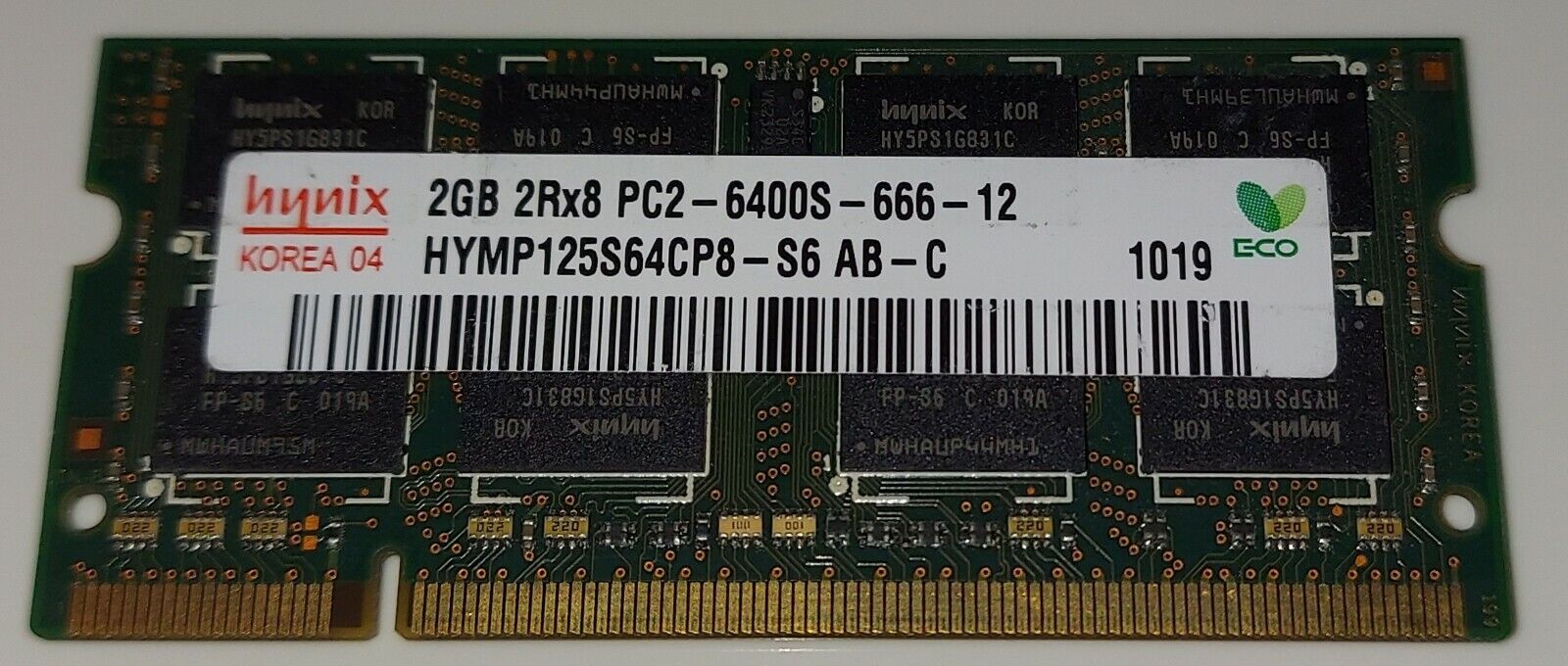HYNIX 2GB 2Rx8 PC2-6400S-666-12 HYMP125S64CP8-S6 AB-C