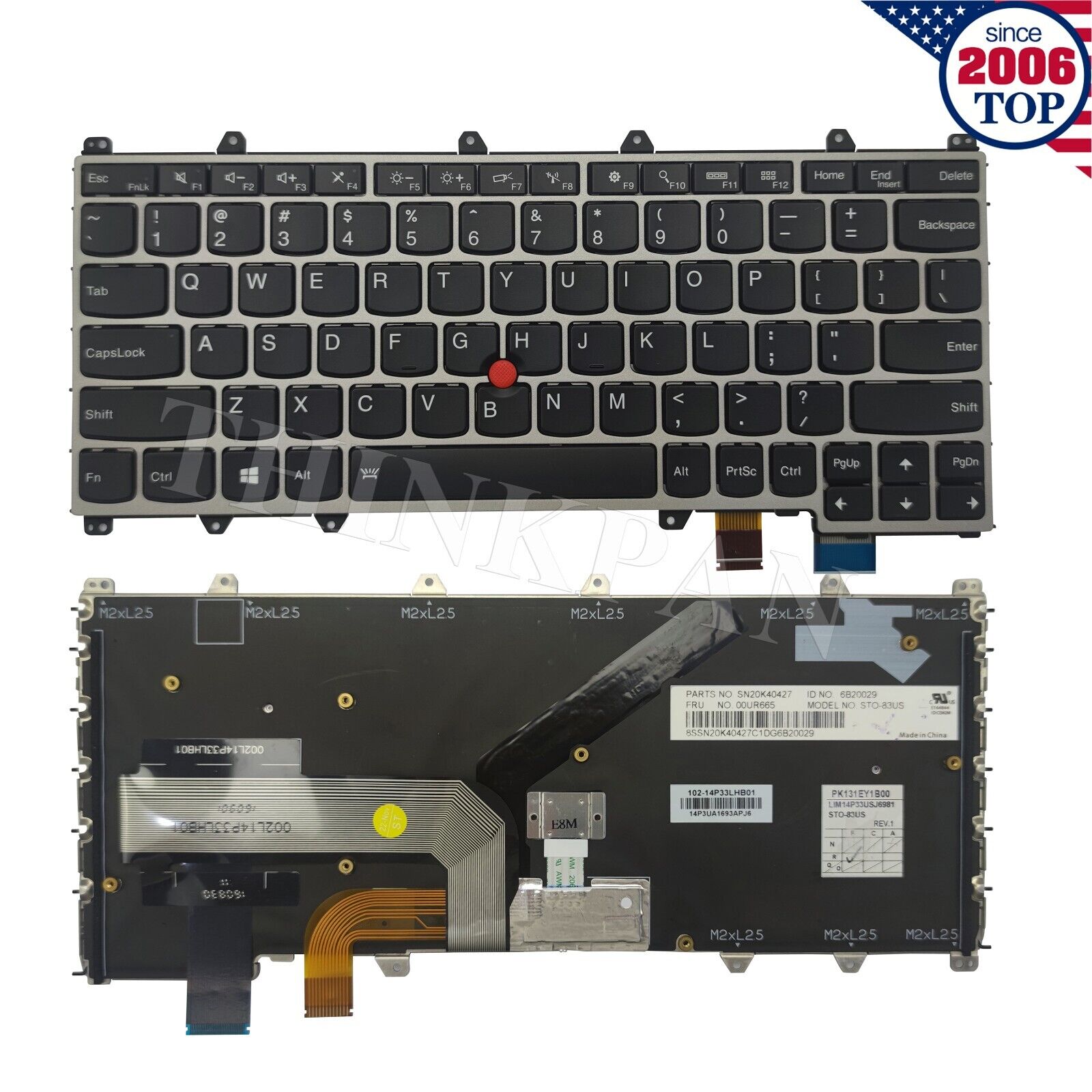 Genuine US Backlit Keyboard for Lenovo IBM ThinkPad Yoga 260 Y370 X380 00UR665