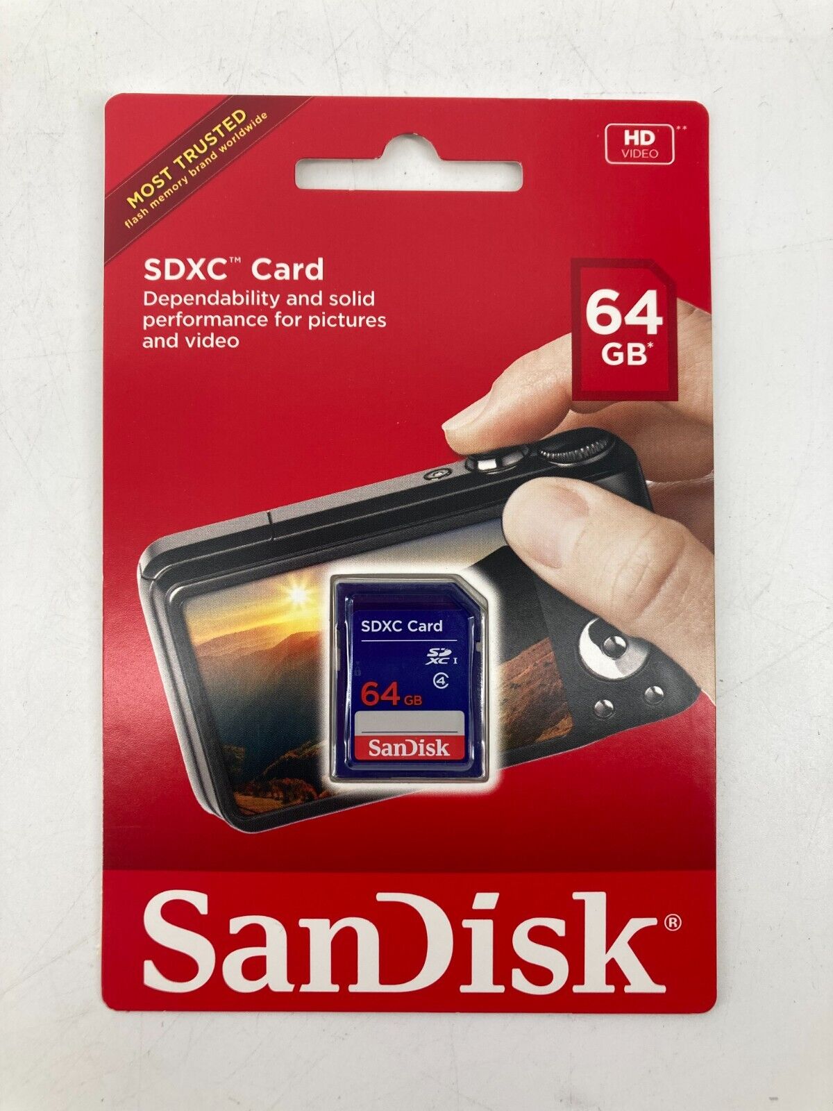 Brand New SanDisk 64 gb SDXC Card HD Video