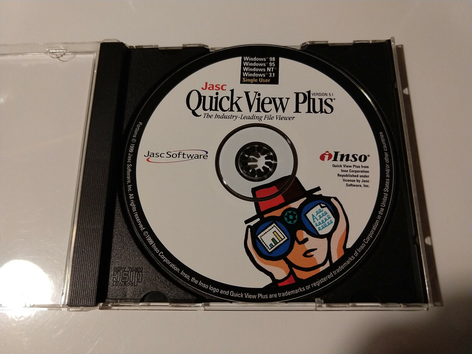 Vintage JASC Quick View Plus Ver 5.1 software CD-ROM