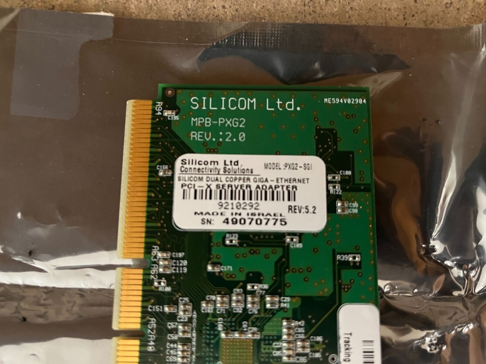 SILICOM PXG2-SGI SGI PCIXR-GENET-C-2P-Z DUAL PORT GIGABIT ETHERNET CARD G5-1(2)