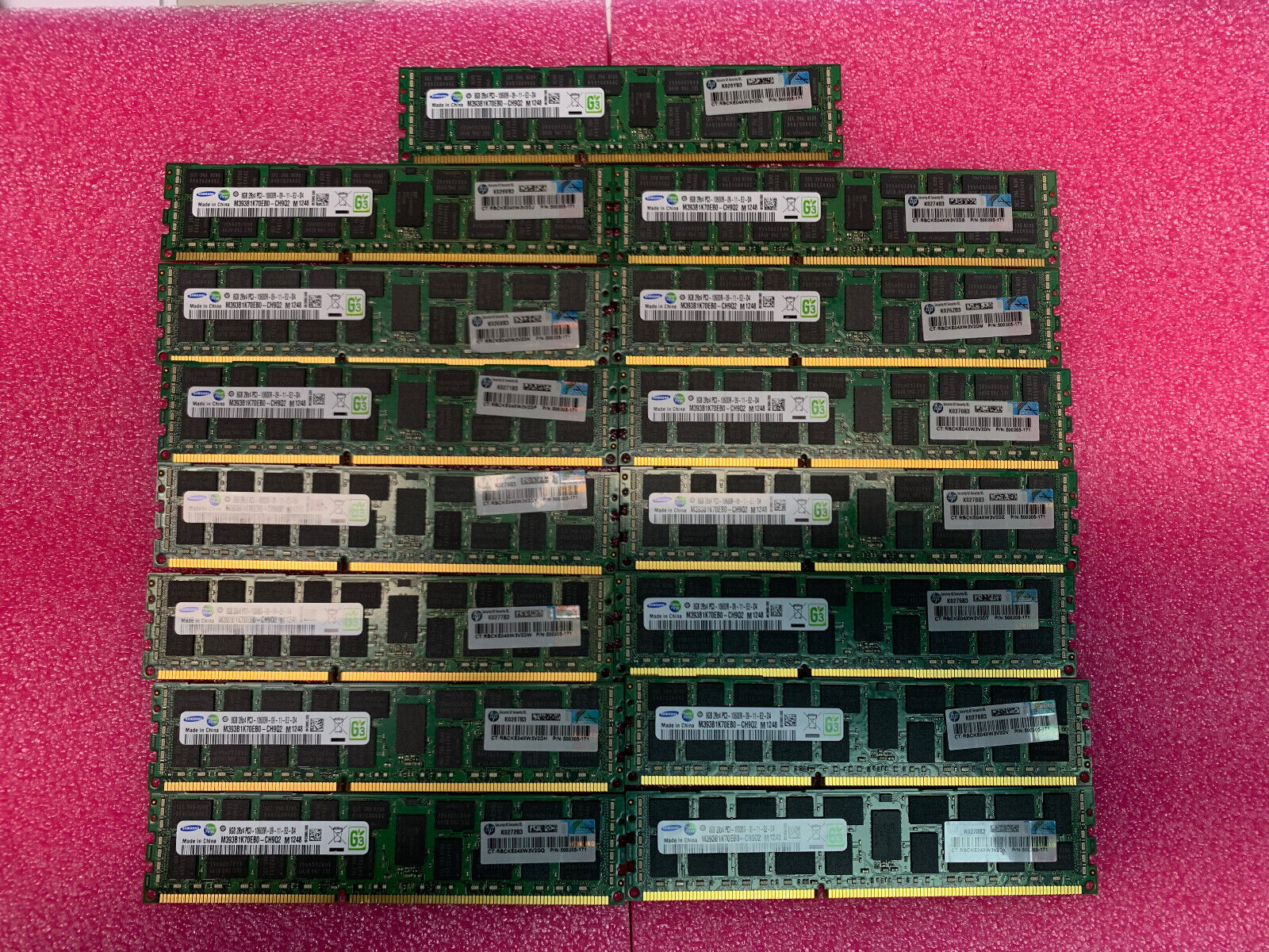 LOT OF 15 SAMSUNG 8GB 2Rx4 PC3 -10600R M393B1K70EB0-CH9Q2 ECC / TESTED