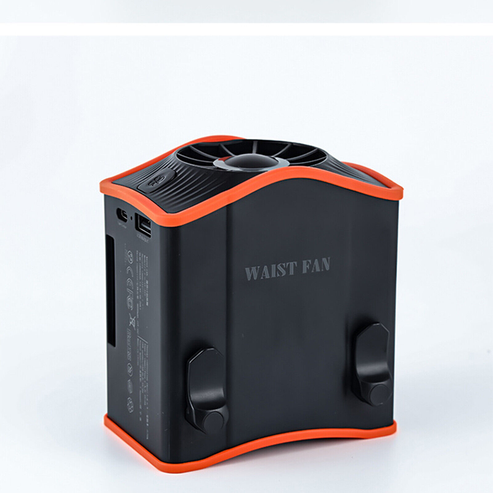2-in-1 USB Port Rechargeable Cooling Fan Waist-mounted Portable Outdoor Fan ##