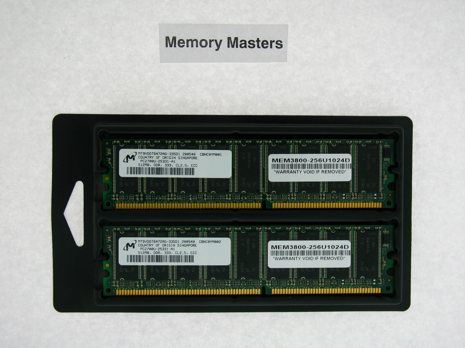 MEM3800-256U1024D 1GB Approved (2X512MB) Memory for Cisco 3800