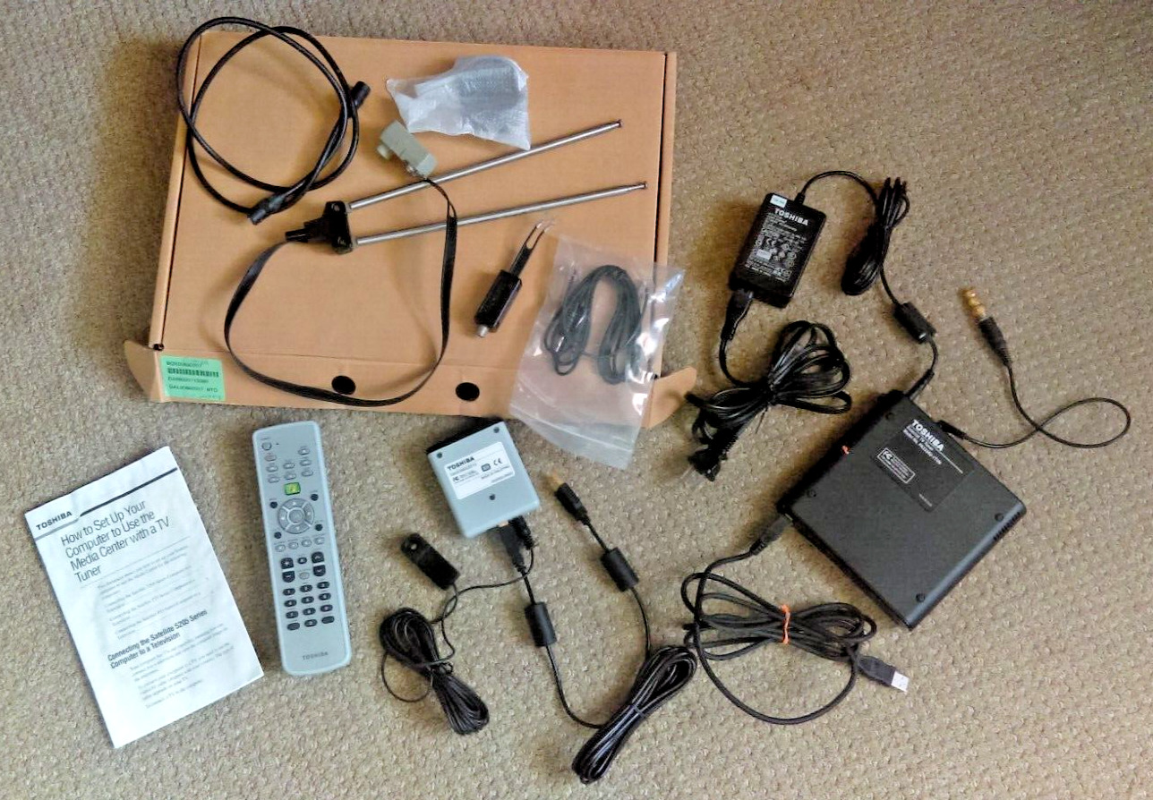 Toshiba Laptop TV Tuner BUNDLE Receiver USB Cables Remote Antenna. Record by VCR