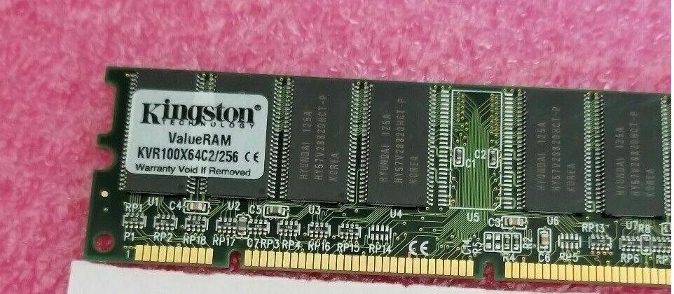 KINGSTON 256MB 2RX8 SDRAM SDR PC 100 SYCH PC100 CL2 168PIN NON-ECC UNBUFFERED 16
