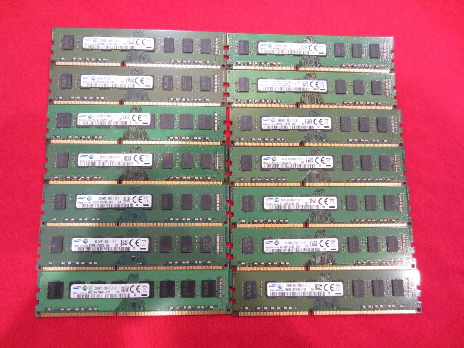Lot of 14pcs 8GB Samsung PC3/PC3L-12800U DDR3-1600Mhz Desktop Memory