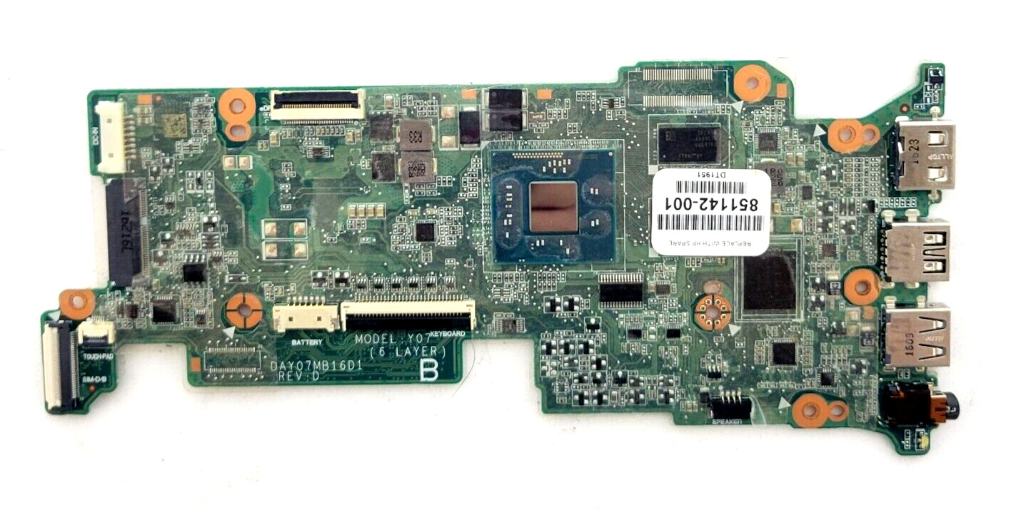 MOTHERBOARD FOR HP CHROMEBOOK 11  REPLACE WITH P/N: 851142-001 Y07 853624-001