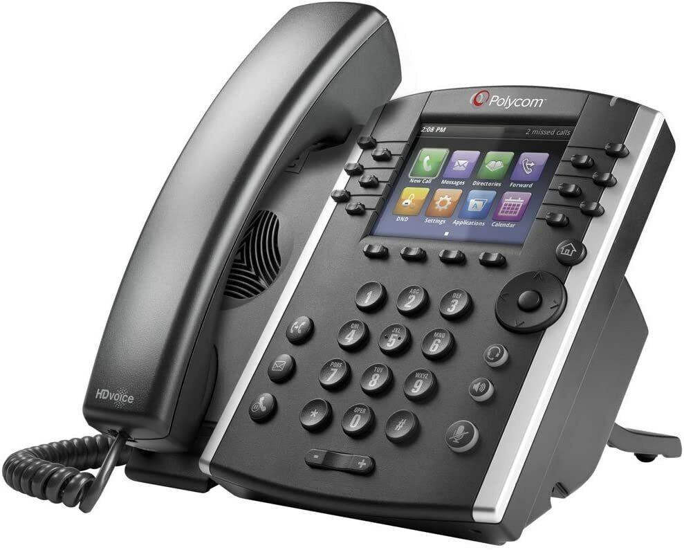 Polycom VVX 411 Desktop Business Media Phone 2200-48450-001 12 Lines VoIP 