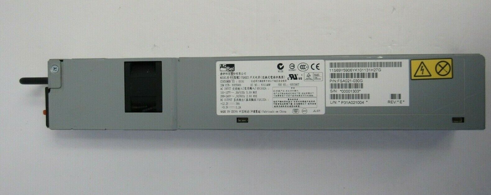 IBM 69Y5907 AcBel FSA021 460W Hot Swap Redundant Power Supply for System X 17-3