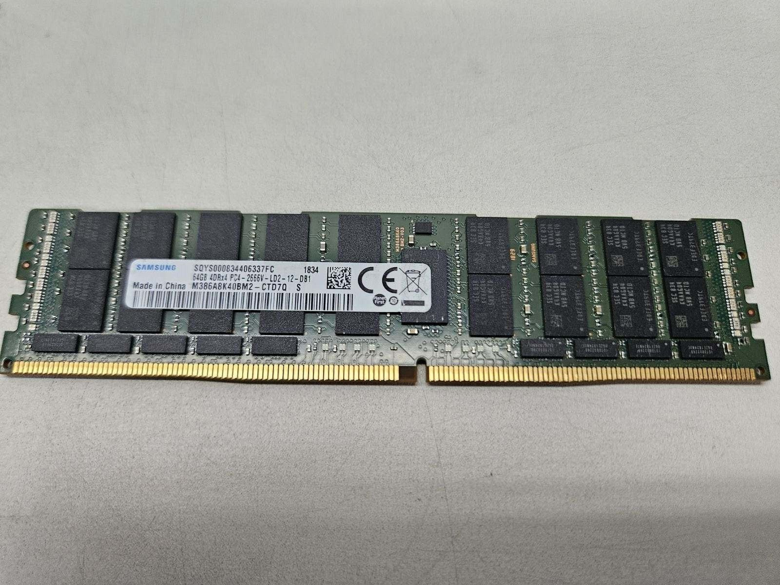 SAMSUNG M386A8K40BM2-CTD7Q 64GB 4DRX4 PC4-2666V DDR4 (21300) RAM SERVER MEMORY
