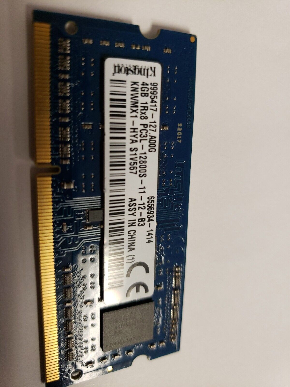 KNWMX1-YYAS1V567 GENUINE KINGSTON LAPTOP MEMORY 4GB DDR3 PC3L-12800S (CA611)