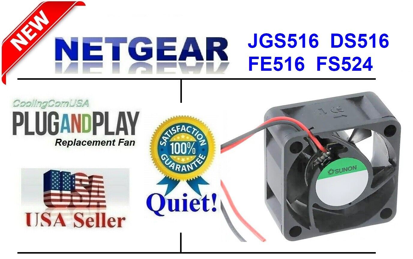 1x **Quiet** Netgear Replacement Fan for JGS516, DS516, FE516, FS524