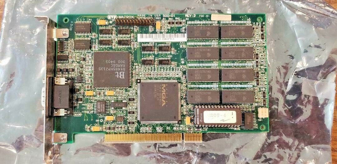 Rare Matrox PCI Video Card 500-01 - ID7G0050001 - 1280 x 1024 Resolution