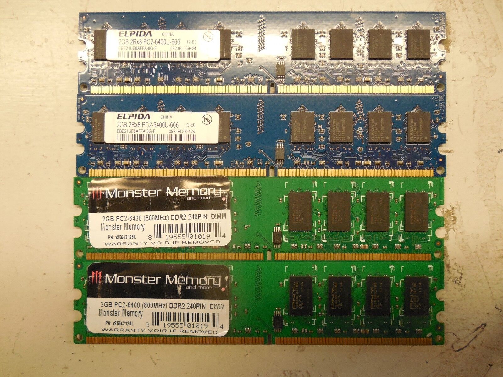 ASUS MZN32-SLI Deluxe (4) 2GB PC2-6400 DDR2 240PIN Memory/ RAM Elpida/MonsterMem