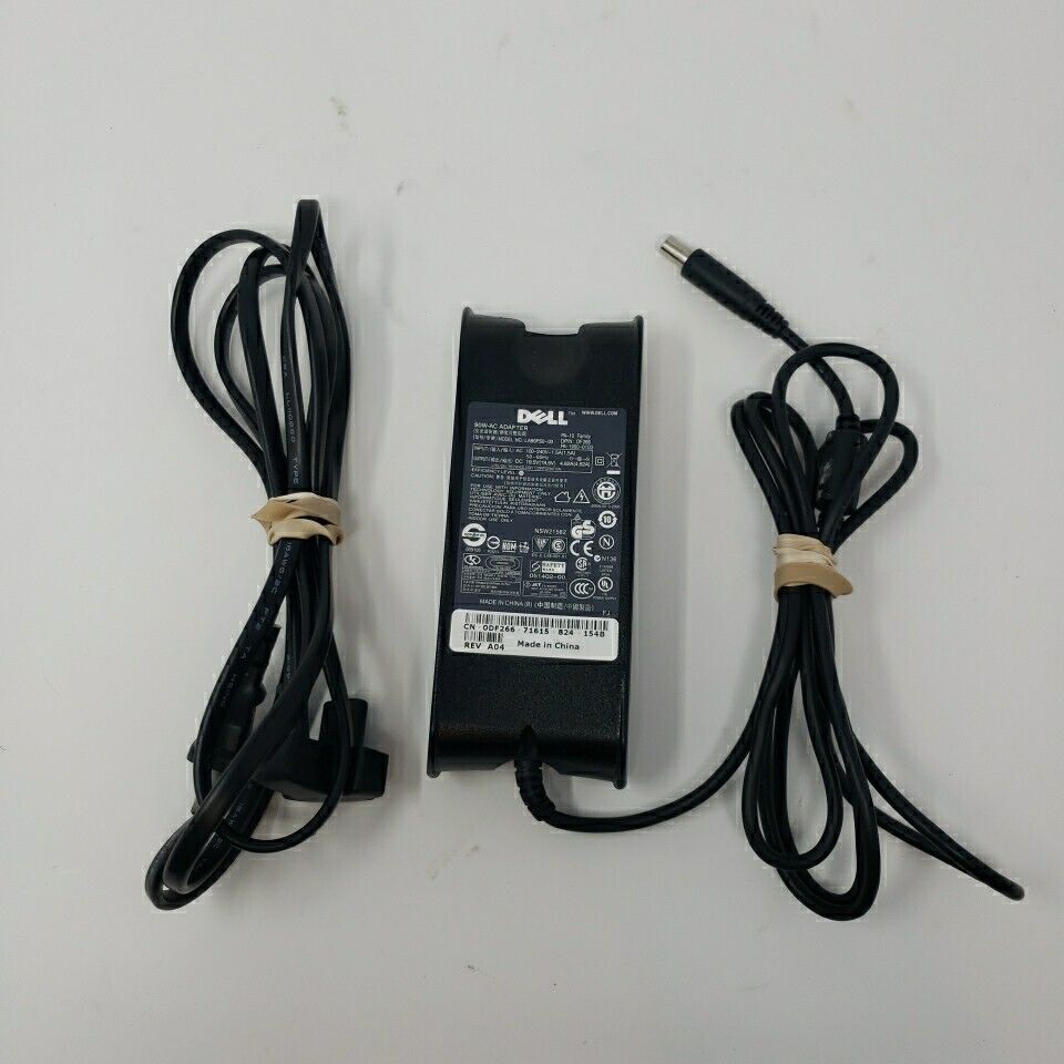 Genuine OEM Dell 90W Laptop Charger AC Adapter 19.5V 4.62A 50-60 Hz white tip