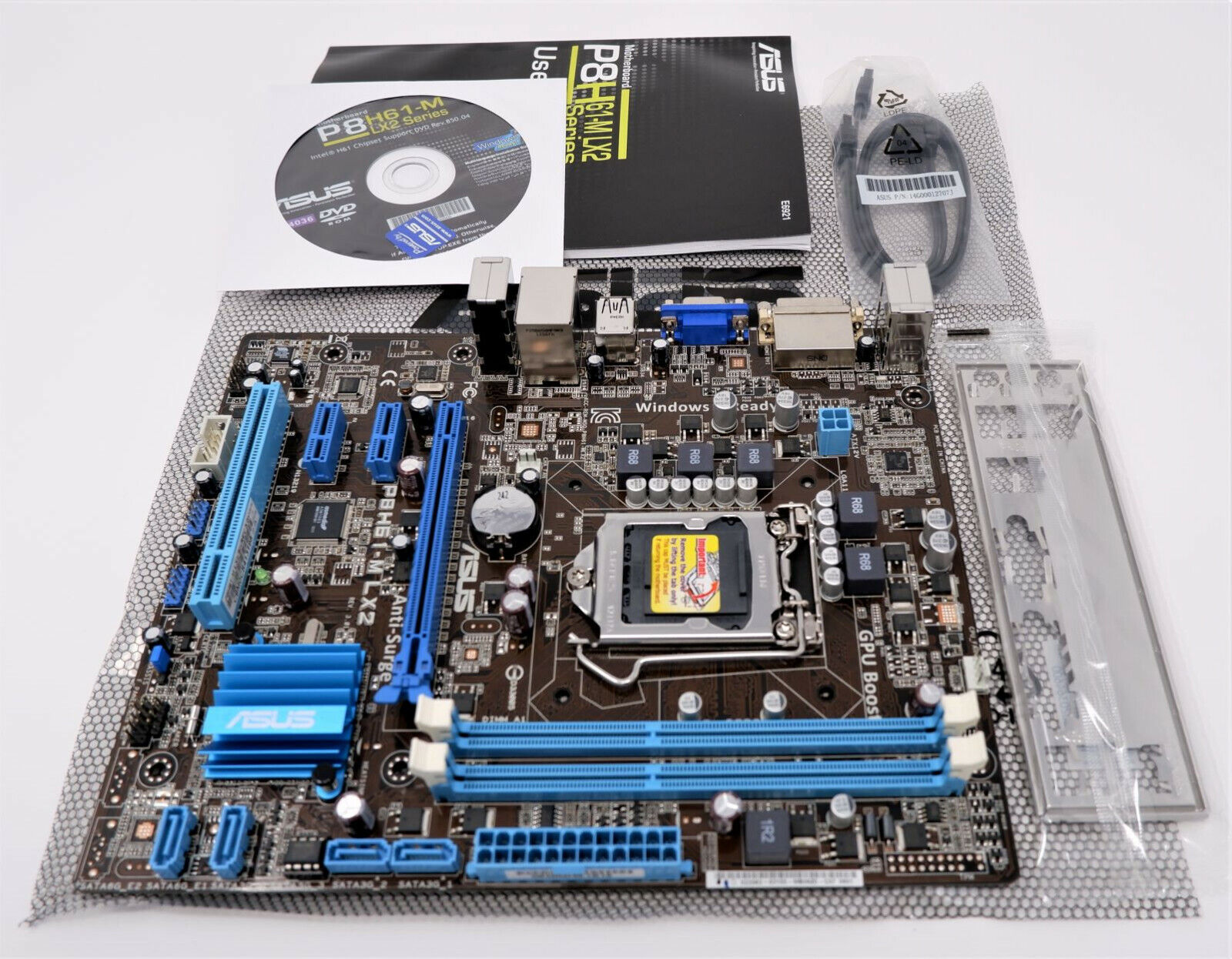 ASUS P8H61-M LX2 R3.01 LGA1155 MATX VID LAN SOUND 6-USB PCI-E MOTHERBOARD - NEW