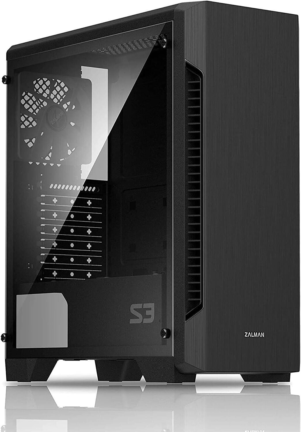 Zalman S3 TG ATX Mid Tower PC Case - Tempered Glass Side Panel (Open Box)