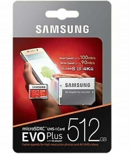 512GB SAMSUNG EVO Plus Micro SD MicroSDXC Flash Memory Card w/ SD Adapter