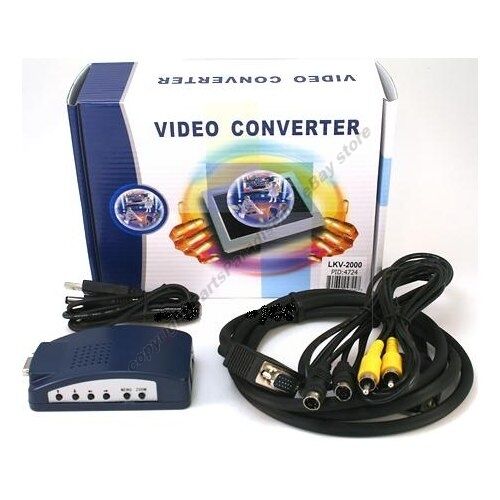 VGA/SVGA PC/MAC Computer~TV/RCA/SVHS/VCR/LCD/LED/Plasma/HDTV Converter $SH DISC