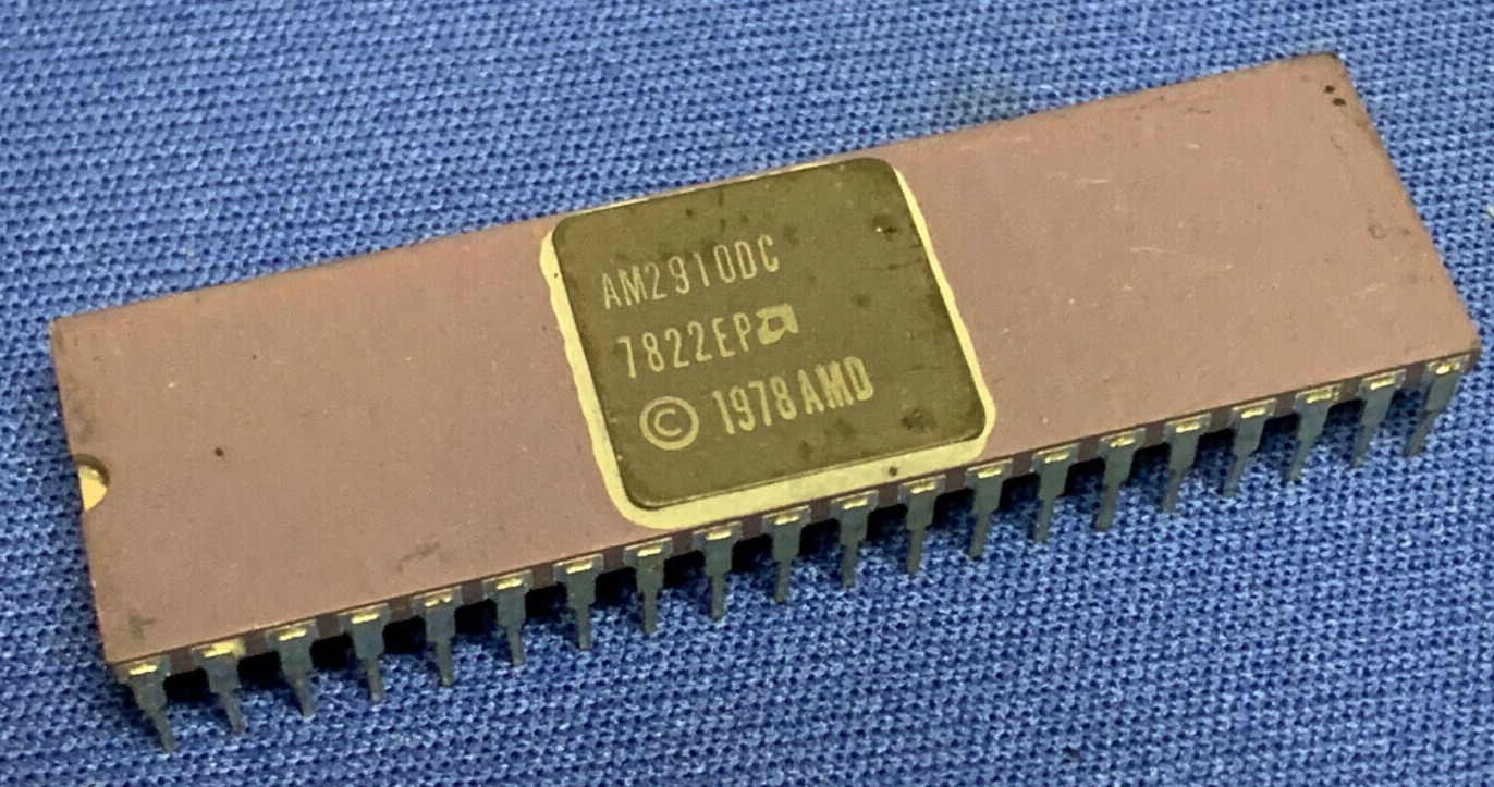QTY-1 CPU AM2910DC AMD  PURPLE Controller 2910DC VINTAGE 1978 RARE ORIG TUBES