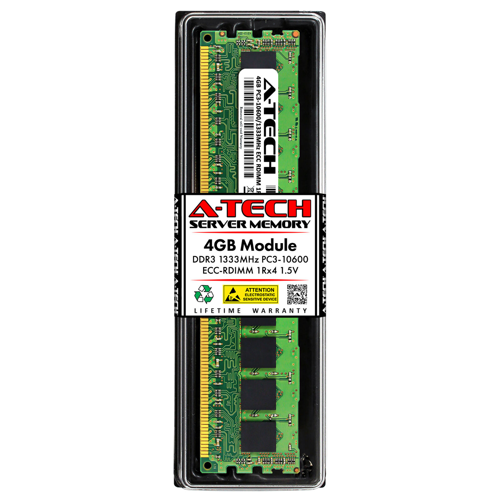 4GB 1Rx4 PC3-10600R ECC REG RDIMM (HP AM327A Equivalent) Server Memory RAM