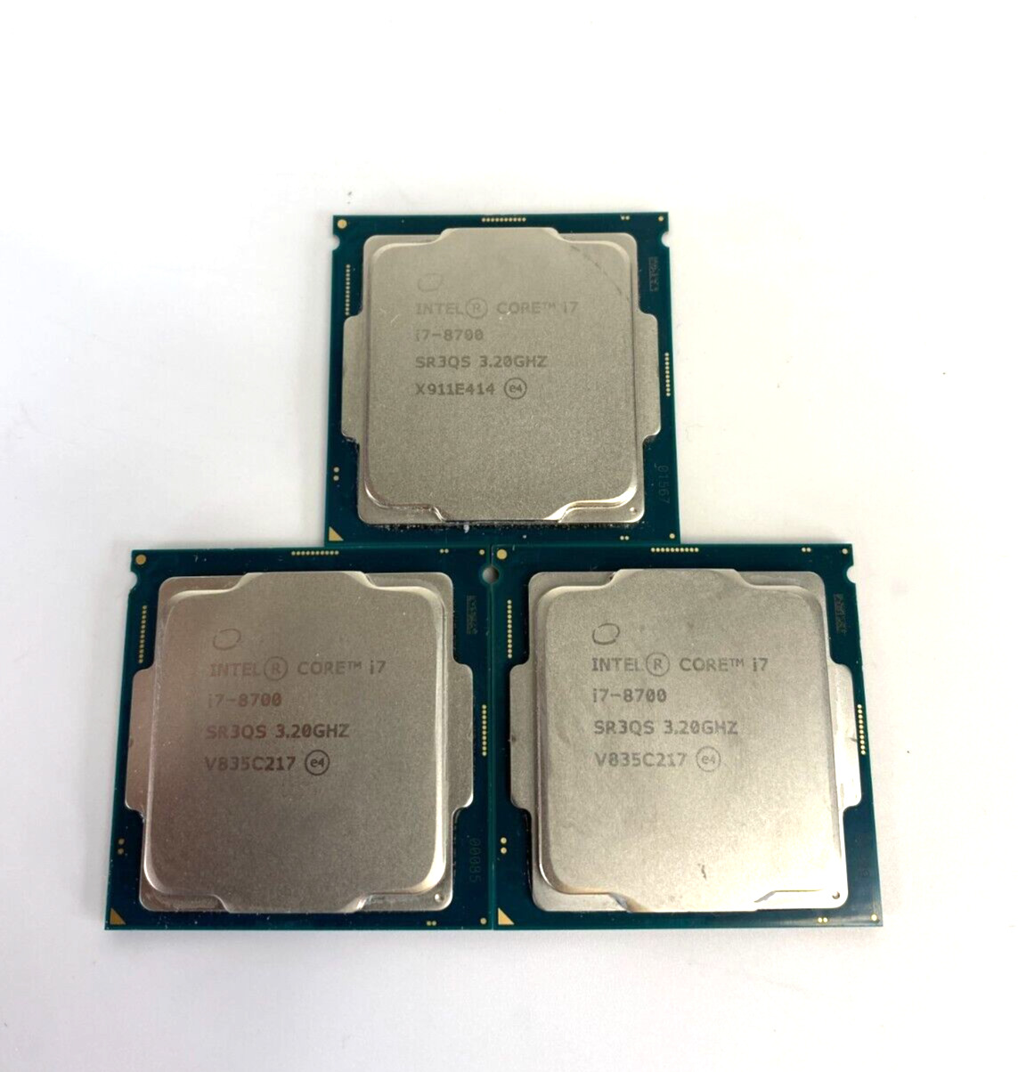 (Lot of 3) Intel Core i7-8700 SR3QS 3.20GHz 12 MB Cache 6 Core CPU Processors