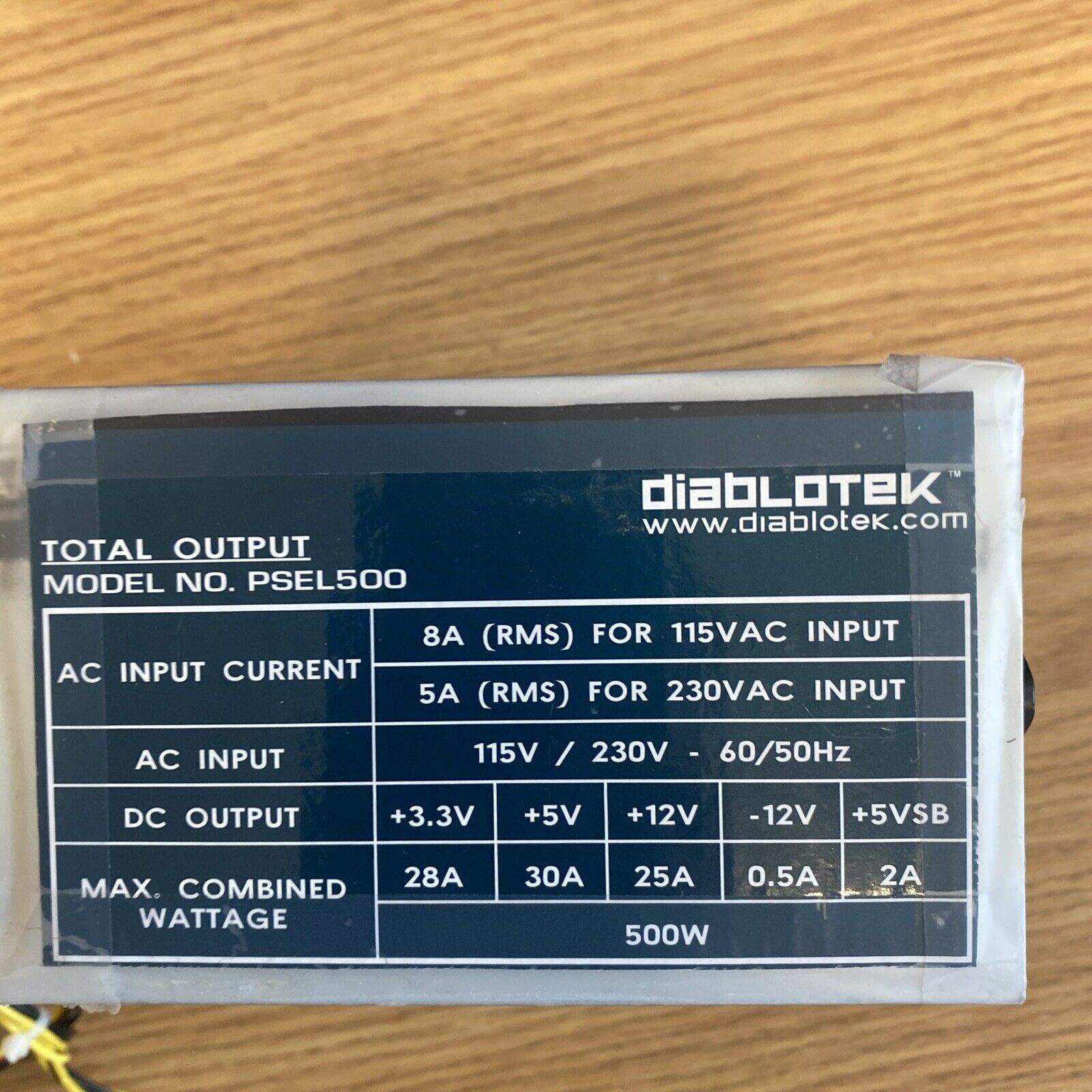 Diablotek EL Series PSEL500 500Watt ATX Power Supply As Is