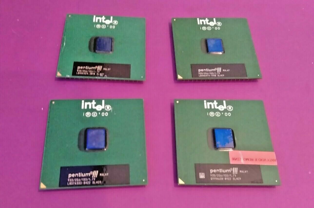 4 Intel Pentium III 933 MHz /256KB/133MHz/1.7V Cache Socket 370 CPU Processors