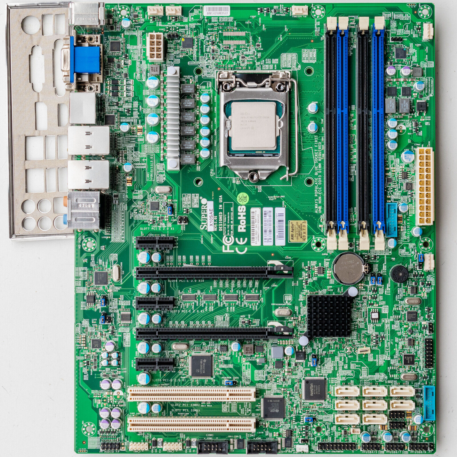 Supermicro X10SAE LGA1150 Motherboard Intel C226 Xeon V3 Dual LAN ATX ECC G3220